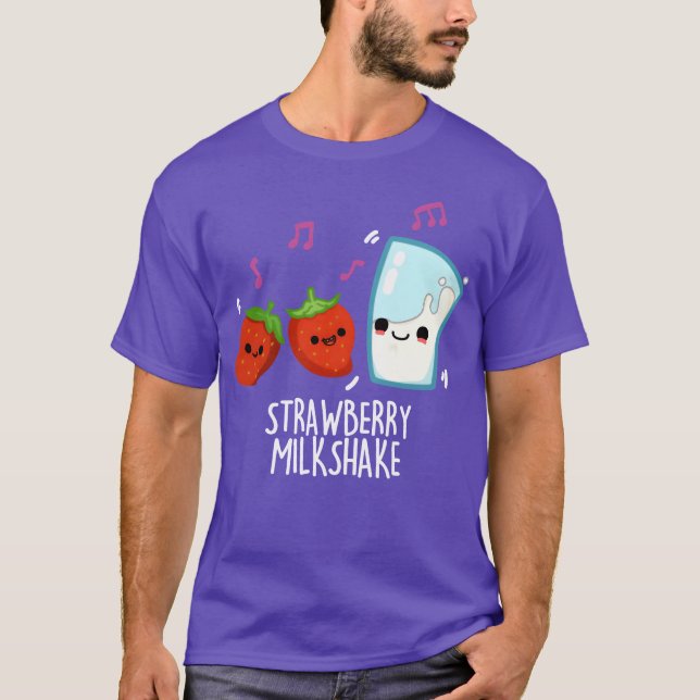 Strawberry Milk Shake Cute Food funny T-Shirt (Front)