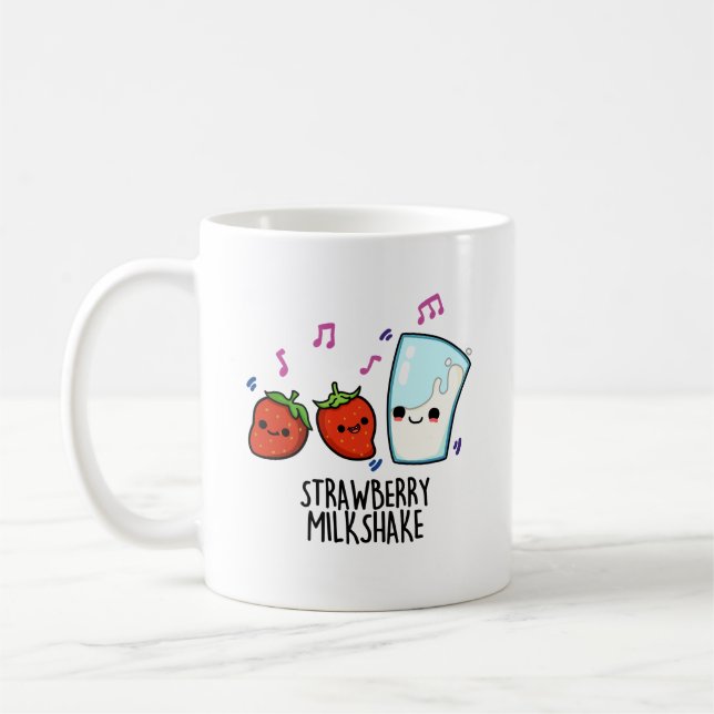 Strawberry Milk Shake Funny Food Pun  Coffee Mug (Left)
