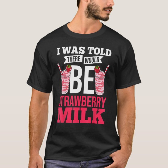 Strawberry Milk Shake Korean Vegan Japanese Drink T-Shirt (Front)