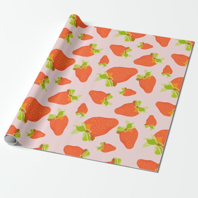 Strawberry Milk Wrapping Paper (Unrolled)