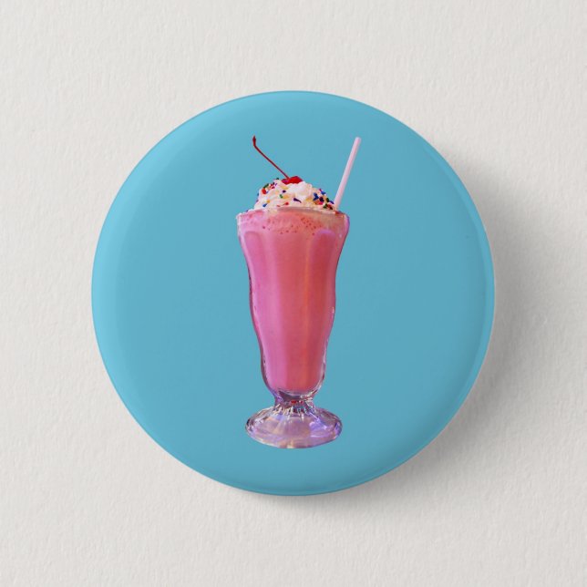 Strawberry Milkshake 6 Cm Round Badge (Front)