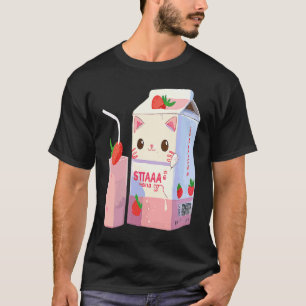 Strawberry Milkshake Cat 3 T-Shirt