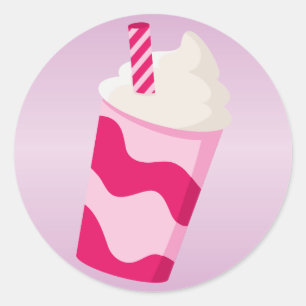 Strawberry Milkshake Classic Round Sticker