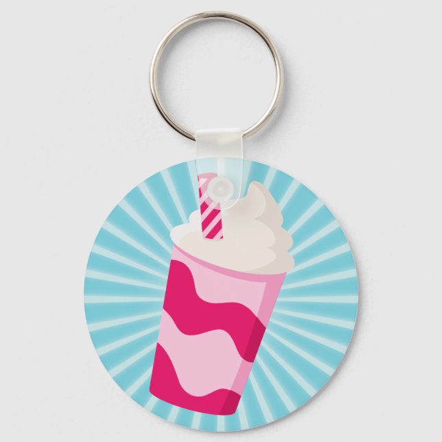Strawberry Milkshake Key Ring (Front)