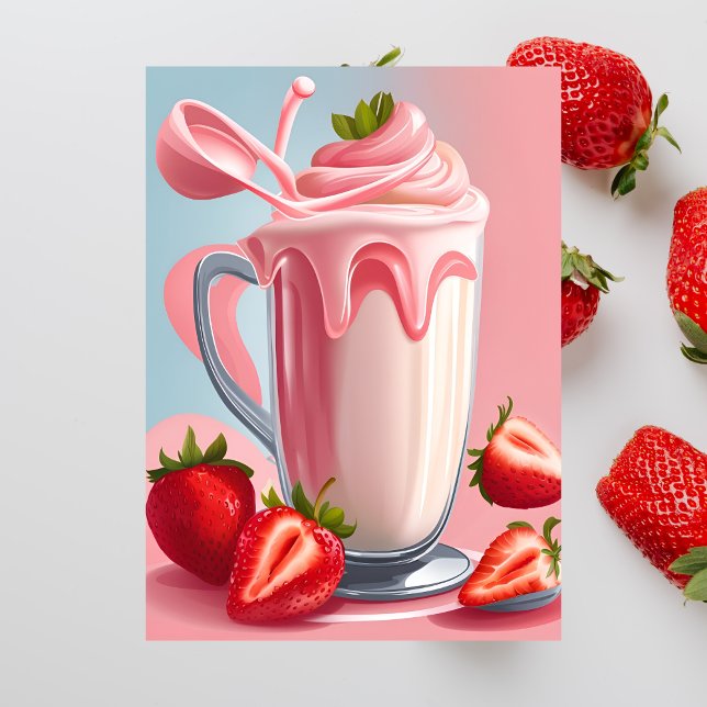 Strawberry Milkshake, Postcrossing Postcard (Creator Uploaded)