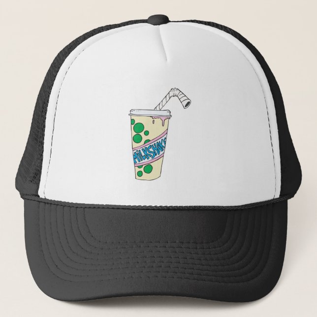 strawberry milkshake trucker hat (Front)