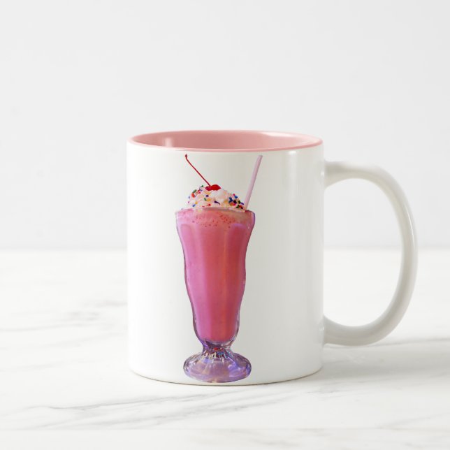 Strawberry Milkshake Two-Tone Coffee Mug (Right)