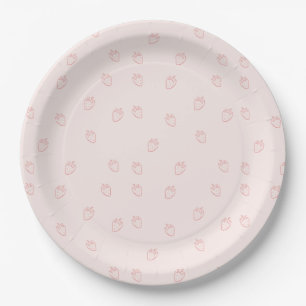 Strawberry Minimalism Paper Plate