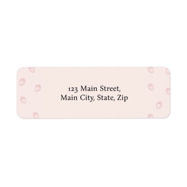 Strawberry Minimalism Return Address Label (Front)