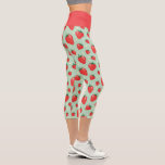 Strawberry Mint Summer Capri Leggings<br><div class="desc">Step into summer with these playful capri leggings, featuring a charming strawberry and mint floral pattern. Perfect for warm-weather activities, these leggings bring a touch of sweetness and style to workouts, yoga sessions, or casual outings. The vibrant strawberry design and soft mint background make these leggings a fun addition to...</div>
