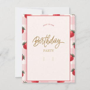Strawberry Modern Colourful Baby Shower or Kids Bi Holiday Card