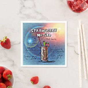 Strawberry Mojito (#11 of 12 Drink Recipe Sets) Napkin