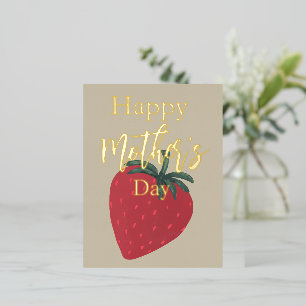 Strawberry Mother's Day Foil Holiday Postcard