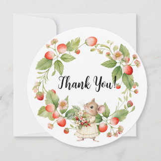 Strawberry Mouse Baby Shower-Thank You Card