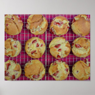 Strawberry muffins poster