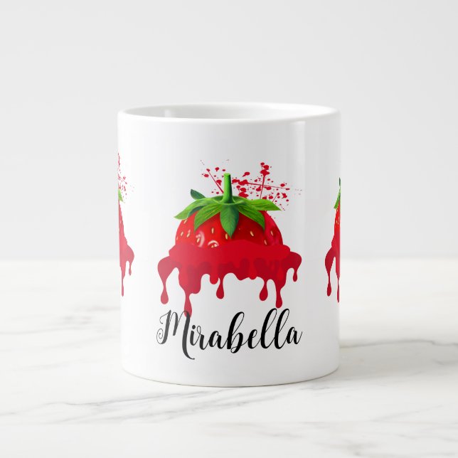 Strawberry Mug with name, Cute, Valentines' Day (Front)