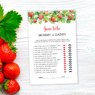 Strawberry Mummy or Daddy Baby Shower Game