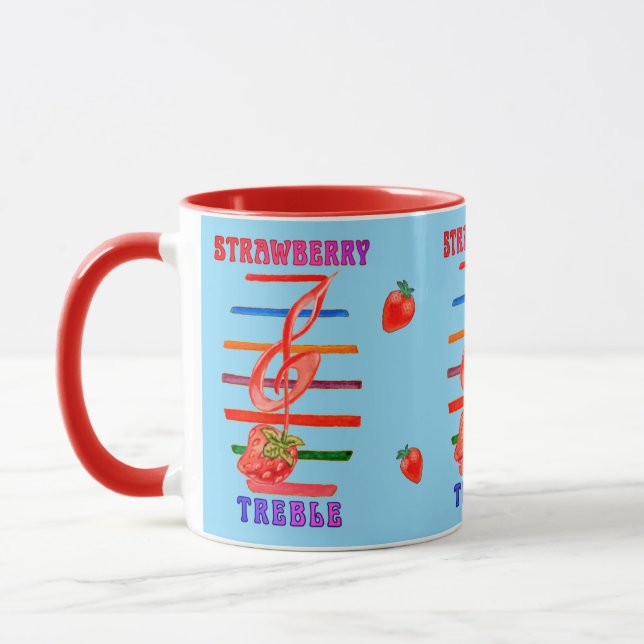 STRAWBERRY MUSIC NOTE DESIGNED MUG (Left)