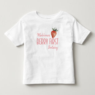 Strawberry Name 1st Berry First Birthday   Toddler T-Shirt