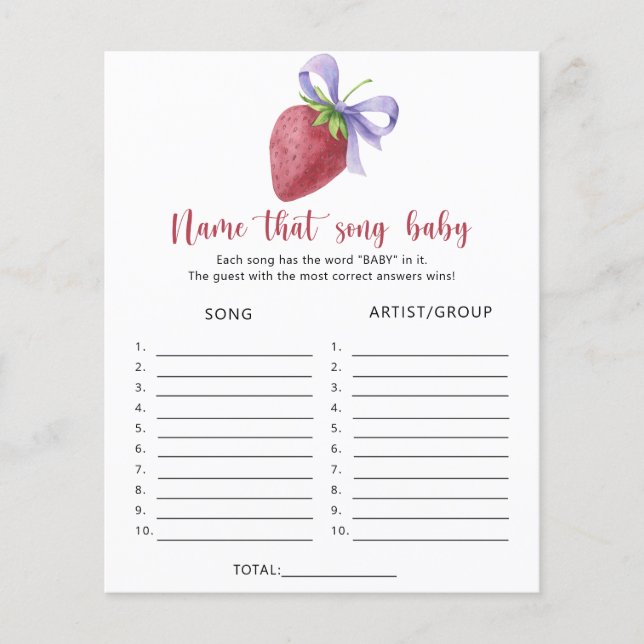 Strawberry - Name that Baby Song (Front)