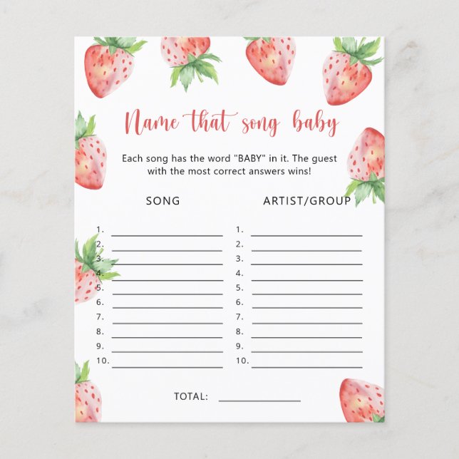 Strawberry - Name that Baby Song (Front)