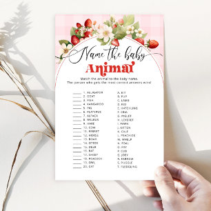 Strawberry Name the baby animal baby shower game