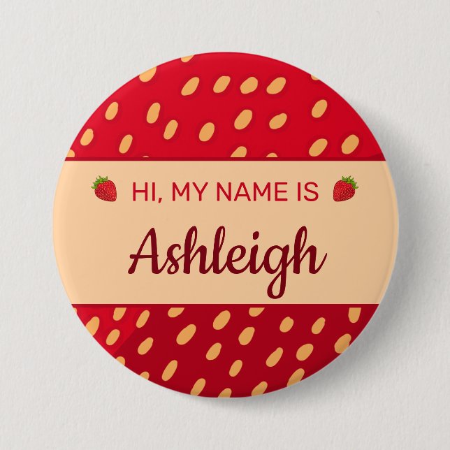 Strawberry Nametag 7.5 Cm Round Badge (Front)
