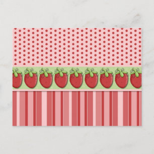 Strawberry Notecards, Postage and Stickers Postcard