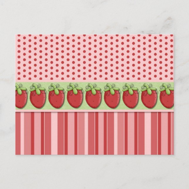 Strawberry Notecards, Postage and Stickers Postcard (Front)