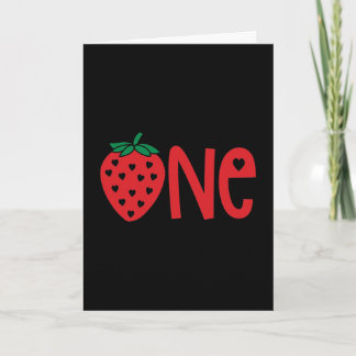 Strawberry One 1st Birthday Card