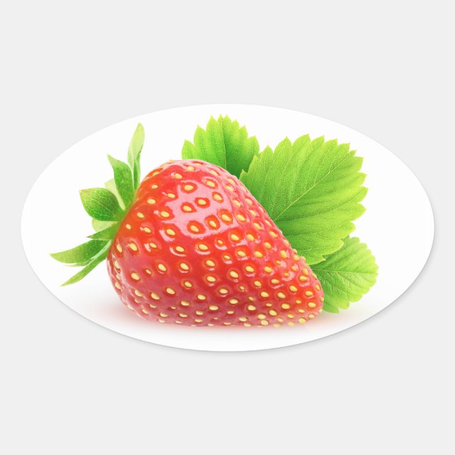 Strawberry Oval Sticker (Front)