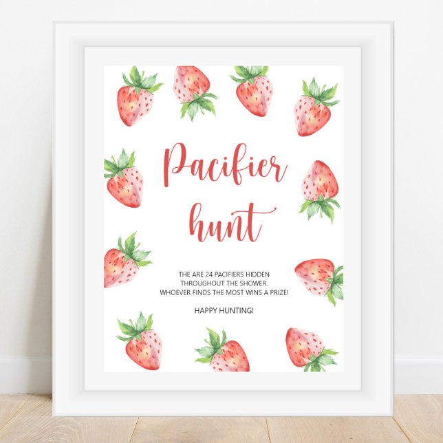 Strawberry - pacifier hunt baby shower game poster (Creator Uploaded)