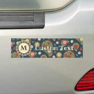 Strawberry Paisley Pattern Bumper Sticker
