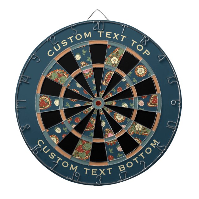 Strawberry Paisley Pattern Dart Board (Front)