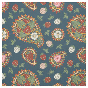 Strawberry Paisley Pattern Fabric