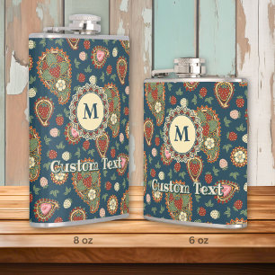 Strawberry Paisley Pattern Flask