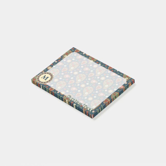 Strawberry Paisley Pattern Post-it Notes (Angled)