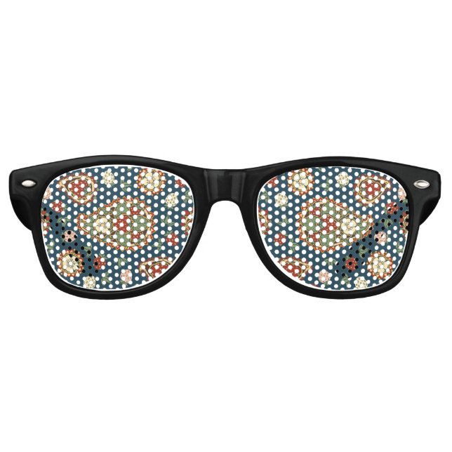 Strawberry Paisley Pattern Retro Sunglasses (Front)