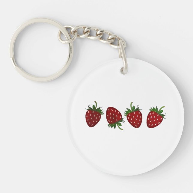 Strawberry Panel Key Ring (Front)