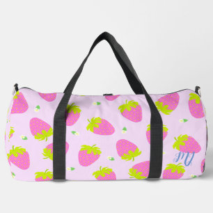 Strawberry Pastel Pink Duffle Bag