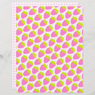 Strawberry Pastel Pink Gingham