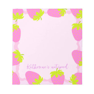 Strawberry Pastel Pink Notepad