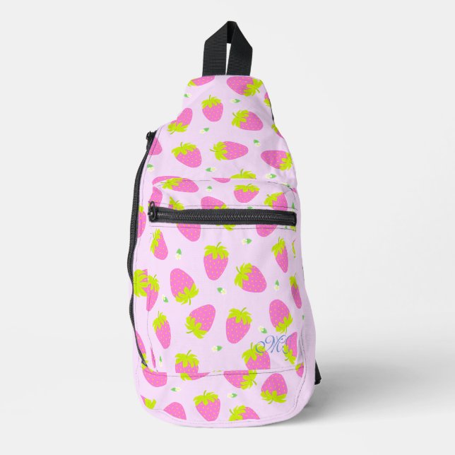 Strawberry Pastel Pink Sling Bag (Front)