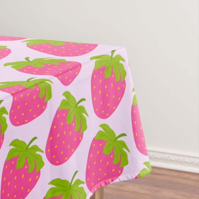 Strawberry Pastel Pink Tablecloth (In Situ)