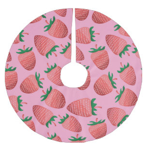 Strawberry Pastel: Vintage Sweetness Brushed Polyester Tree Skirt