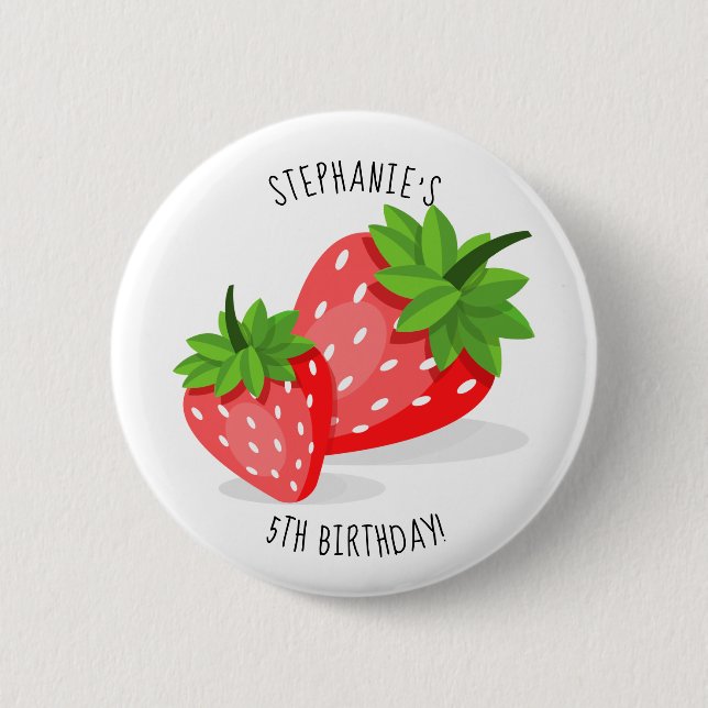 Strawberry Patch 6 Cm Round Badge (Front)