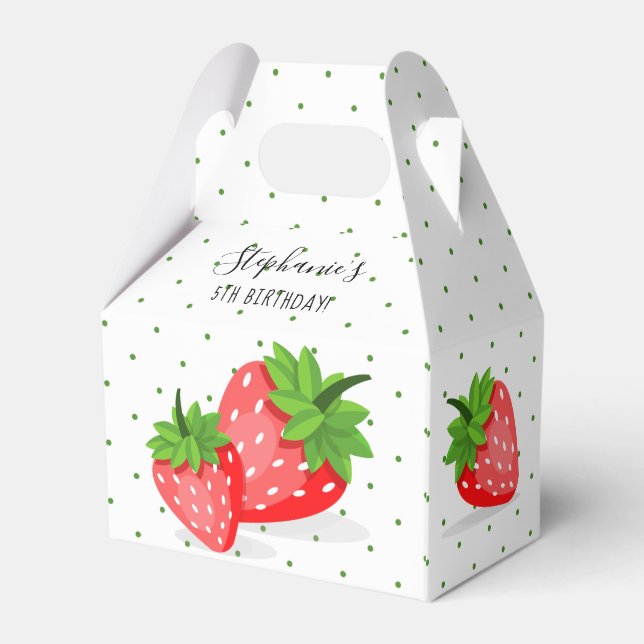 Strawberry Patch Favour Box (Back Side)