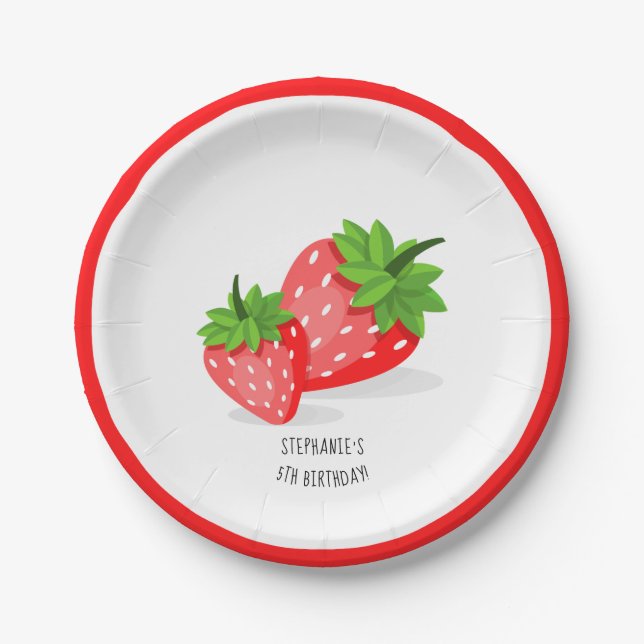 Strawberry Patch Paper Plate (Front)