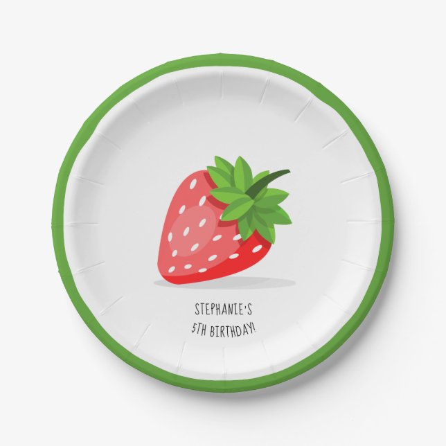 Strawberry Patch Paper Plate (Front)