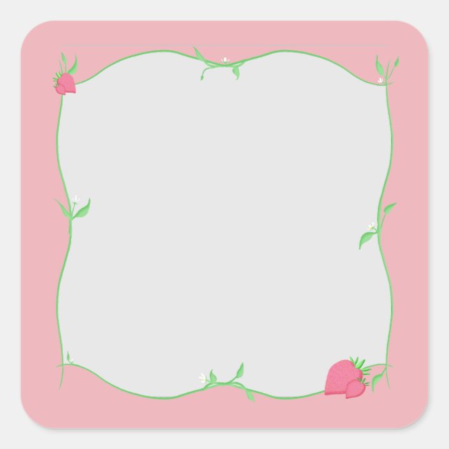 Strawberry Patch Square Sticker (Front)